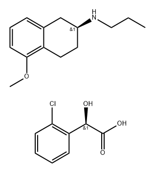 (S)-5-methoxy-N-propyl-1,2,3,4-tetrahydronaphthalen-2-amine (R)-2-(2-chlorophenyl)-2-hydroxyacetate Struktur