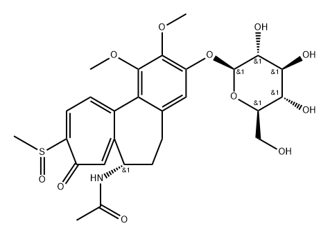 N-[(10S)-14-methanesulfinyl-3,4-dimethoxy-13-oxo-5-{[(2S,3R,4S,5S,6R)-3,4,5-trihydroxy-6-(hydroxymethyl)oxan-2-yl]oxy}tricyclo[9.5.0.0^{2,7}]hexadeca-1(16),2(7),3,5,11,14-hexaen-10-yl]acetamide Struktur