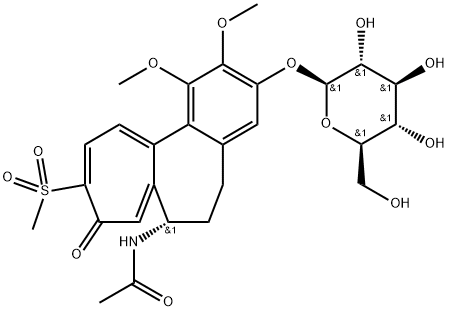 N-[(10S)-14-methanesulfonyl-3,4-dimethoxy-13-oxo-5-{[(2S,3R,4S,5S,6R)-3,4,5-trihydroxy-6-(hydroxymethyl)oxan-2-yl]oxy}tricyclo[9.5.0.0^{2,7}]hexadeca-1(16),2(7),3,5,11,14-hexaen-10-yl]acetamide Struktur