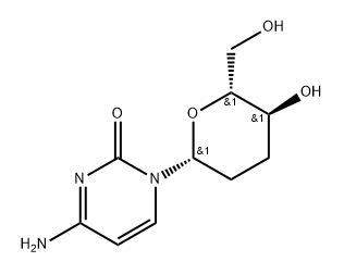 2(1H)-Pyrimidinone, 4-amino-1-(2,3-dideoxy-β-D-erythro-hexopyranosyl)- (9CI) Struktur