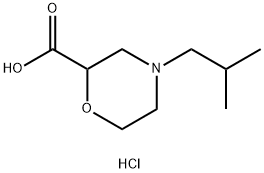 2-Morpholinecarboxylic acid, 4-(2-methylpropyl)-, hydrochloride Struktur