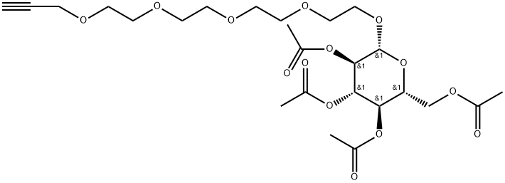 Propargyl-PEG5-tetra-Ac-beta-D-glucose Struktur