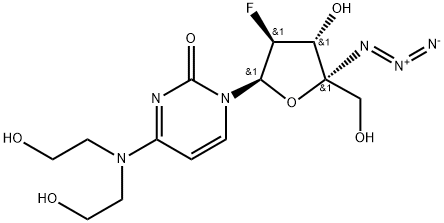 4'-C-Azido-2'-deoxy-2'-fluoro-4-[bis(2-hydroxyethyl)]-b-D-arabinocytidine Struktur