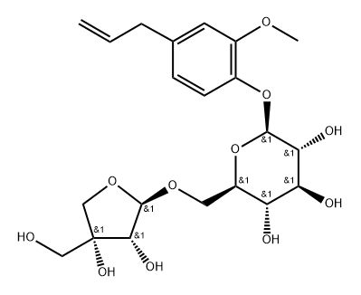 Eugenyl O-β-apiofuranosyl-(1''→6')-O-β-glucopyranoside Struktur