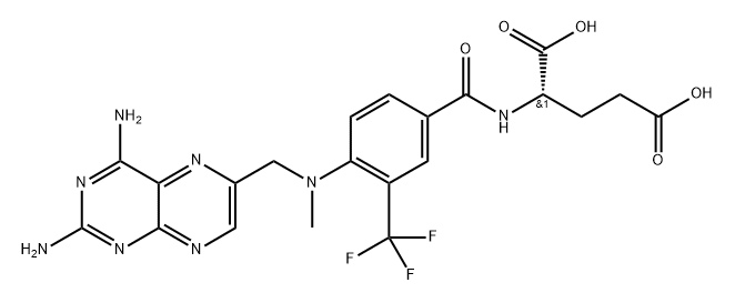 L-Glutamic acid, N-[4-[[(2,4-diamino-6-pteridinyl)methyl]methylamino]-3-(trifluoromethyl)benzoyl]- Struktur