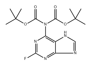 Imidodicarbonic acid, 2-?(2-?fluoro-?9H-?purin-?6-?yl)?-?, 1,?3-?bis(1,?1-?dimethylethyl) ester Struktur