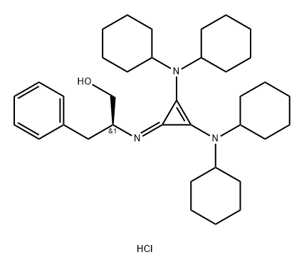 (S)-2-(2,3-Bis(dicyclohexylaMino)cyclopropeniMine)-3-phenylpropan-1-ol hydrochloride AldrichCPR Struktur