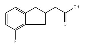 2-(4-fluoro-2,3-dihydro-1H-inden-2-yl)acetic acid Struktur