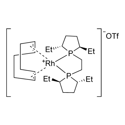 1,2-Bis((2R,5R)-2,5-diethylphospholano)ethane(cyclooctadiene)rhodium(I) trifluoromethanesulfonate Struktur