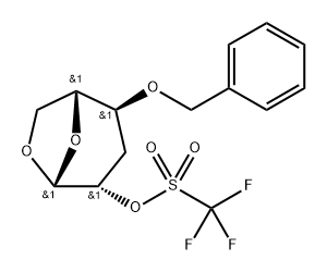 .beta.-D-arabino-Hexopyranose, 1,6-anhydro-3-deoxy-4-O-(phenylmethyl)-, trifluoromethanesulfonate Struktur