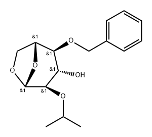 .beta.-D-Glucopyranose, 1,6-anhydro-2-O-(1-methylethyl)-4-O-(phenylmethyl)- Struktur