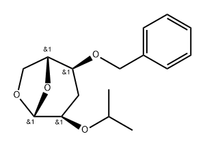 .beta.-D-ribo-Hexopyranose, 1,6-anhydro-3-deoxy-2-O-(1-methylethyl)-4-O-(phenylmethyl)- Struktur