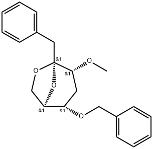 .beta.-D-ribo-2-Heptulopyranose, 2,7-anhydro-1,4-dideoxy-3-O-methyl-1-phenyl-5-O-(phenylmethyl)- Struktur