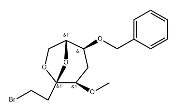 .beta.-D-ribo-3-Octulopyranose, 3,8-anhydro-1-bromo-1,2,5-trideoxy-4-O-methyl-6-O-(phenylmethyl)- Struktur