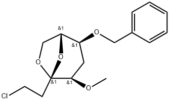 .beta.-D-ribo-3-Octulopyranose, 3,8-anhydro-1-chloro-1,2,5-trideoxy-4-O-methyl-6-O-(phenylmethyl)- Struktur