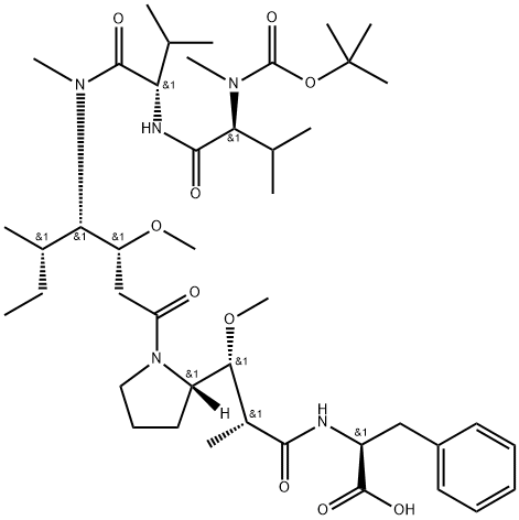 L-Phenylalanine, N-[(1,1-dimethylethoxy)carbonyl]-N-methyl-L-valyl-L-valyl-(3R,4S,5S)-3-methoxy-5-methyl-4-(methylamino)heptanoyl-(αR,βR,2S)-β-methoxy-α-methyl-2-pyrrolidinepropanoyl-