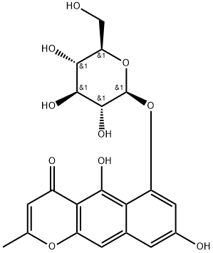 4H-Naphtho[2,3-b]pyran-4-one, 6-(β-D-glucopyranosyloxy)-5,8-dihydroxy-2-methyl- Struktur