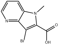 3-bromo-1-methyl-1H-pyrrolo[3,2-b]pyridine-2-carboxylic acid Struktur