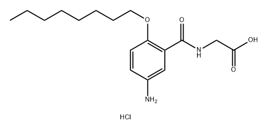 Hippuric acid, 5-amino-2-(octyloxy)-, hydrochloride Struktur