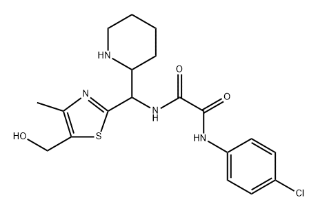 Ethanediamide, N1-(4-chlorophenyl)-N2-[[5-(hydroxymethyl)-4-methyl-2-thiazolyl]-2-piperidinylmethyl]- Struktur