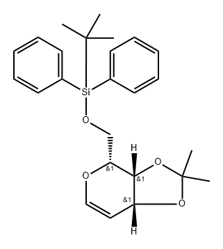 2,6-Anhydro-5-deoxy-1-O-[(1,1-dimethylethyl)diphenylsilyl]-3,4-O-(1-methylethylidene)-D-arabino-hex-5-enitol Struktur