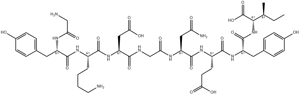 L-Isoleucine, glycyl-L-tyrosyl-L-lysyl-L-α-aspartylglycyl-L-asparaginyl-L-α-glutamyl-L-tyrosyl- Struktur