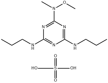 1,3,5-Triazine-2,4,6-triamine, N2-methoxy-N2-methyl-N4,N6-dipropyl-, sulfate (1:1) Struktur