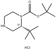 (R)-tert-butyl 2-tert-butylpiperazine-1-carboxylate HCl Struktur