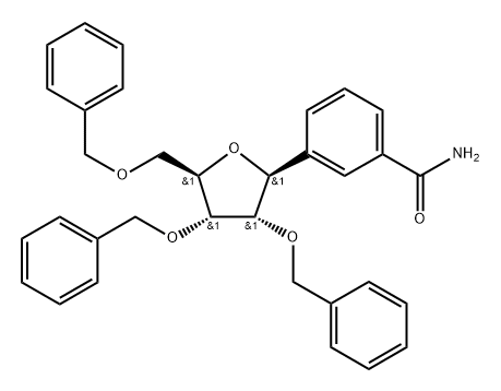 3-(2,3,5-Tri-O-benzyl-1-b-D-ribofuranosyl)benzamide Struktur