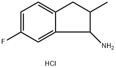 6-fluoro-2-methyl-2,3-dihydro-1H-inden-1-amine hydrochloride, Mixture of diastereomers Struktur