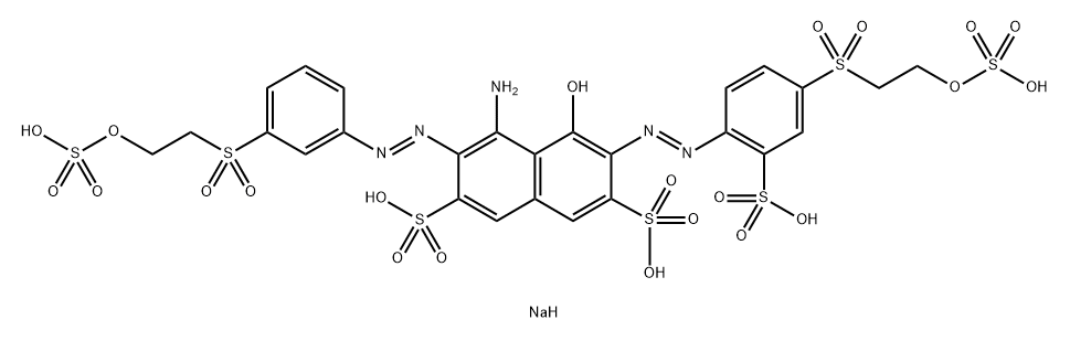 2,7-Naphthalenedisulfonic acid, 4-amino-5-hydroxy-3-[2-[3-[[2-(sulfooxy)ethyl]sulfonyl]phenyl]diazenyl]-6-[2-[2-sulfo-4-[[2-(sulfooxy)ethyl]sulfonyl]phenyl]diazenyl]-, sodium salt (1:5) Struktur