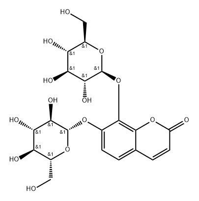 7,8-Bis(β-D-glucopyranosyloxy)-2H-1-benzopyran-2-one Struktur