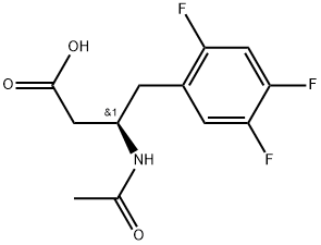 Benzenebutanoic acid, β-(acetylamino)-2,4,5-trifluoro-, (βR)- Struktur