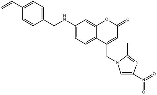 7-[[(4-ethenylphenyl)methyl]amino]-4-[(2-methyl-4-nitro-1H-imidazol-1-yl)methyl]- 2H-1-Benzopyran-2-one Struktur