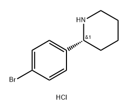 Piperidine, 2-(4-bromophenyl)-, hydrochloride (1:1), (2R)- Struktur