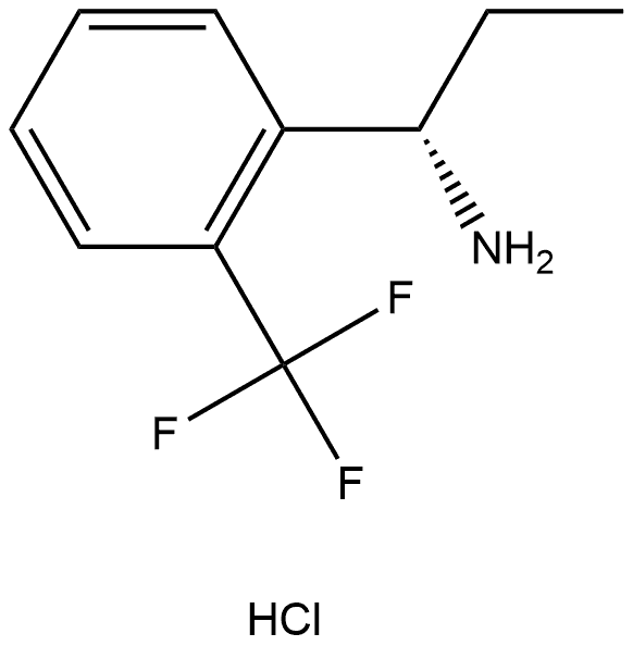 (S)-1-(2-(trifluoromethyl)phenyl)propan-1-amine hydrochloride Struktur