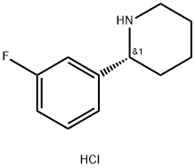 Piperidine, 2-(3-fluorophenyl)-, hydrochloride (1:1), (2R)- Struktur