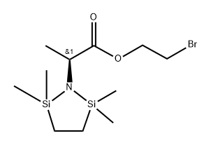 1-Aza-2,5-disilacyclopentane-1-acetic  acid,  -alpha-,2,2,5,5-pentamethyl-,  2-bromoethyl  ester,  (S)-  (9CI) Struktur