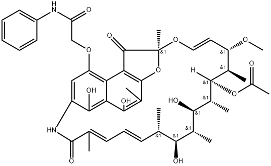 4-O-[2-Oxo-2-(phenylamino)ethyl]rifamycin Struktur