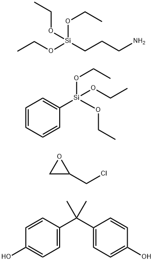 Phenol, 4,4'-(1-methylethylidene)bis-, polymer with (chloromethyl)oxirane, triethoxyphenylsilane and 3-(triethoxysilyl)-1-propanamine Struktur