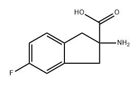 2-amino-5-fluoro-2,3-dihydro-1H-indene-2-carboxylic acid Struktur