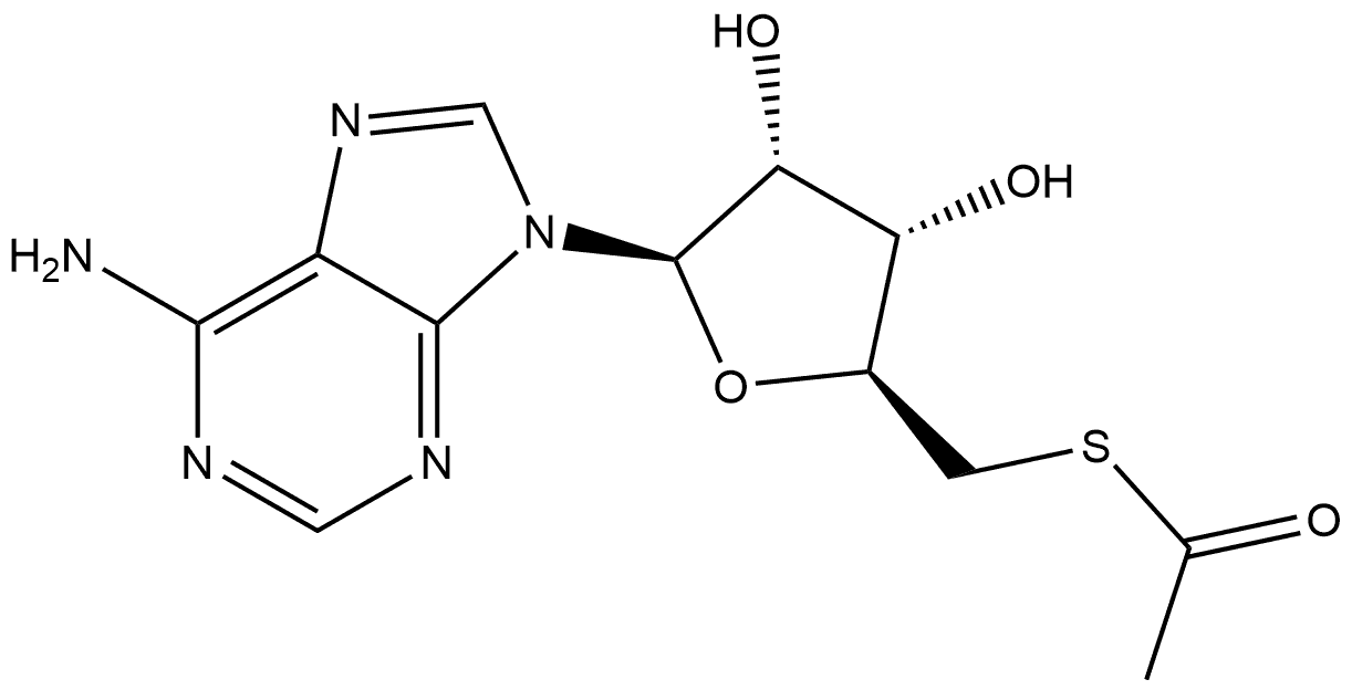 Adenosine, 5'-thio-, 5'-acetate Struktur