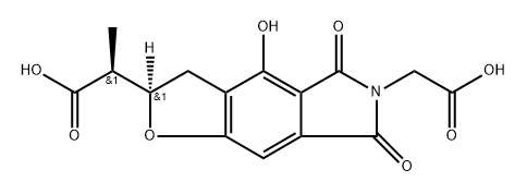 2H-Furo[2,3-f]isoindole-2,6(3H)-diacetic acid, 5,7-dihydro-4-hydroxy-α-methyl-5,7-dioxo-, (αR,2S)-rel- Struktur