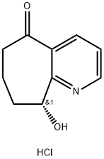 (R)-9-Hydroxy-6,7,8,9-tetrahydro-5H-cyclohepta[b]pyridin-5-one hydrochloride Struktur