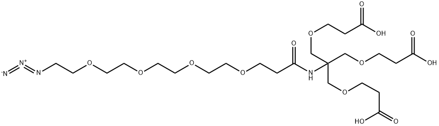 Azido-PEG4-Amido-tri-(carboxyethoxymethyl)-methane Struktur