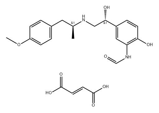 Formamide, N-[2-hydroxy-5-[1-hydroxy-2-[[2-(4-methoxyphenyl)-1-methylethyl]amino]ethyl]phenyl]-, [R-(R*,S*)]-, (E)-2-butenedioate (2:1) (salt) Struktur