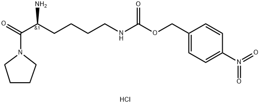 N-ε-(4-Nitrocarbobenzoxy)-L-lysine pyrrolidide hydrochloride Struktur