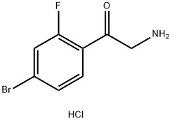 2-Amino-1-(4-bromo-2-fluorophenyl)ethan-1-one hydrochloride Struktur