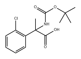 2-{[(tert-butoxy)carbonyl]amino}-2-(2-chloropheny l)propanoic acid Struktur