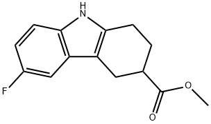 methyl 6-fluoro-2,3,4,9-tetrahydro-1H-carbazole-3-carboxylate Struktur